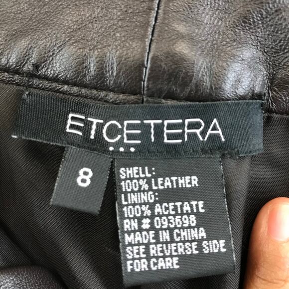 Vintage E3 Etcetera Pants Womens 8 Black Leathe Pants - Picture 3 of 11